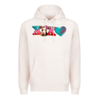 Pale Pink xoxo guarnsey cow Premium Hoodie - AdoDesignShop
