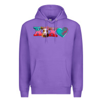 Purple xoxo guarnsey cow Premium Hoodie - AdoDesignShop