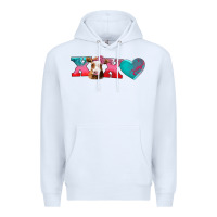 White xoxo guarnsey cow Premium Hoodie - AdoDesignShop