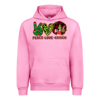 Fuchsia Pink Peace Love Grinch Urban Hoodie - Bettercallsaul
