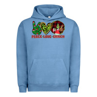 Pigment Pebble Blue Peace Love Grinch Urban Hoodie - Bettercallsaul