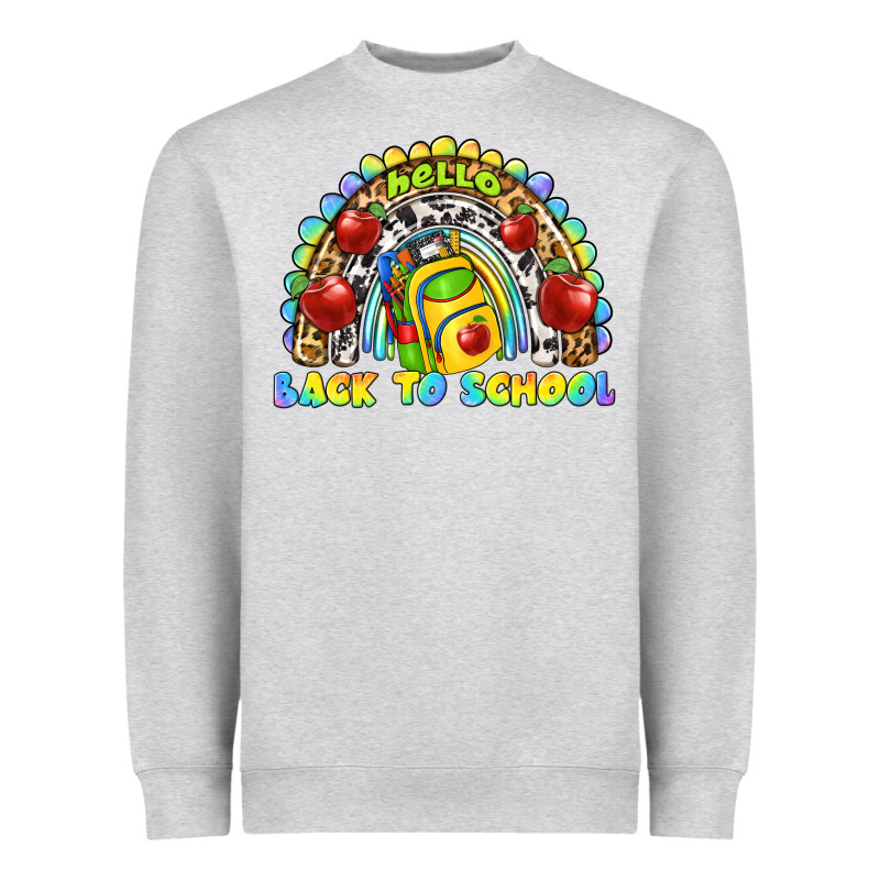 Hello Back To School Rainbow Heavyweight Sweatshirt by texasbilliewilder | Teevron