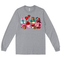 Heather Grey valentines day roses coffee cups Long Sleeve Tee - AdoDesignShop
