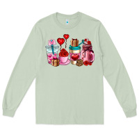 Matcha valentines day roses coffee cups Long Sleeve Tee - AdoDesignShop