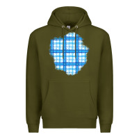 Army Green Winter Tartan Patch Premium Hoodie - BundleAndBundleShop