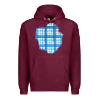 Burgundy Winter Tartan Patch Premium Hoodie - BundleAndBundleShop