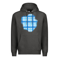 Charcoal Heather Winter Tartan Patch Premium Hoodie - BundleAndBundleShop