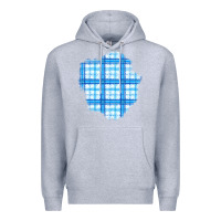 Heather Grey Winter Tartan Patch Premium Hoodie - BundleAndBundleShop