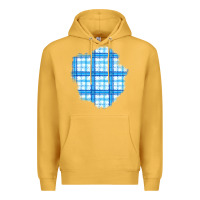 Mustard Winter Tartan Patch Premium Hoodie - BundleAndBundleShop