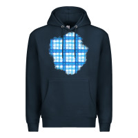 Navy Winter Tartan Patch Premium Hoodie - BundleAndBundleShop