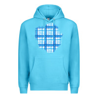 Ocean Blue Winter Tartan Patch Premium Hoodie - BundleAndBundleShop