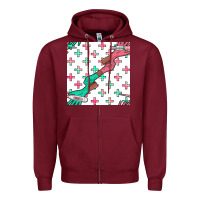 Burgundy Nurse Gloves Seamless Pattern Zipper Hoodie - BundleAndBundleShop