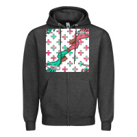 Charcoal Heather Nurse Gloves Seamless Pattern Zipper Hoodie - BundleAndBundleShop