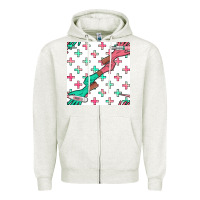 Oatmeal Heather Nurse Gloves Seamless Pattern Zipper Hoodie - BundleAndBundleShop