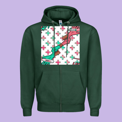 Nurse Gloves Seamless Pattern Zipper Hoodie Designed By Bundleandbundleshop