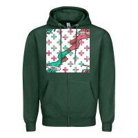 Sports Green Nurse Gloves Seamless Pattern Zipper Hoodie - BundleAndBundleShop