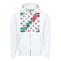 White Nurse Gloves Seamless Pattern Zipper Hoodie - BundleAndBundleShop