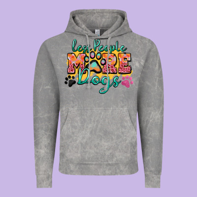 Less People More Dogs Paw Zillion Vintage Hoodie Designed By Zillion Design Studio