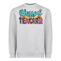 Heather Grey blessed teacher Heavyweight Sweatshirt - Zillion Design Studio
