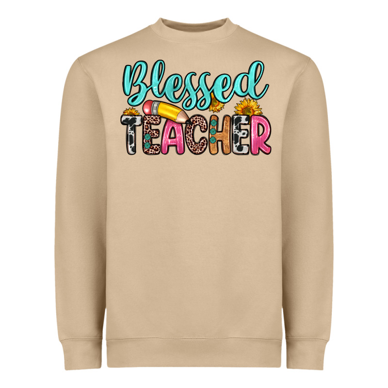 Blessed Teacher Heavyweight Sweatshirt by Zillion Design Studio | Teevron