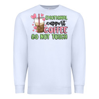 White emotional support coffee do not touch Premium Sweatshirt - MaliasSmallBusiness
