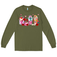 Army Green valentines day coffee cup Long Sleeve Tee - AdoDesignShop