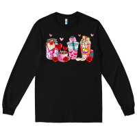 Black valentines day coffee cup Long Sleeve Tee - AdoDesignShop