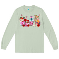 Matcha valentines day coffee cup Long Sleeve Tee - AdoDesignShop