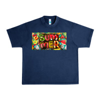 Navy summer with fruits license plate Urban Heavy Tee - BarkalooDesign