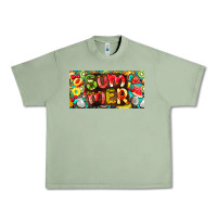 Oil Green summer with fruits license plate Urban Heavy Tee - BarkalooDesign