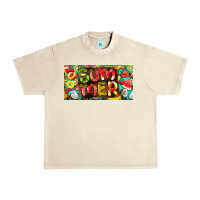 Sandshell summer with fruits license plate Urban Heavy Tee - BarkalooDesign