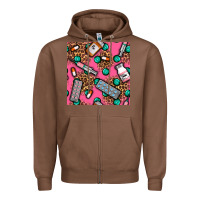 Chestnut Medicines And Pills Seamless Pattern Zipper Hoodie - BundleAndBundleShop