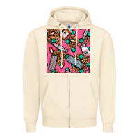 Sandshell Medicines And Pills Seamless Pattern Zipper Hoodie - BundleAndBundleShop