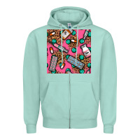 Seafoam Medicines And Pills Seamless Pattern Zipper Hoodie - BundleAndBundleShop