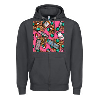 Smoke Medicines And Pills Seamless Pattern Zipper Hoodie - BundleAndBundleShop
