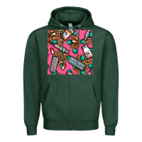 Sports Green Medicines And Pills Seamless Pattern Zipper Hoodie - BundleAndBundleShop