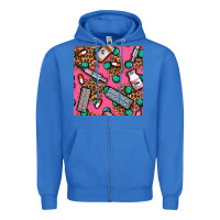 True Royal Medicines And Pills Seamless Pattern Zipper Hoodie - BundleAndBundleShop