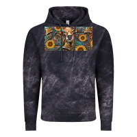 Cloud Black Cow With Aztec Leopard And Sunflower Vintage Hoodie - RanaPortraitStore