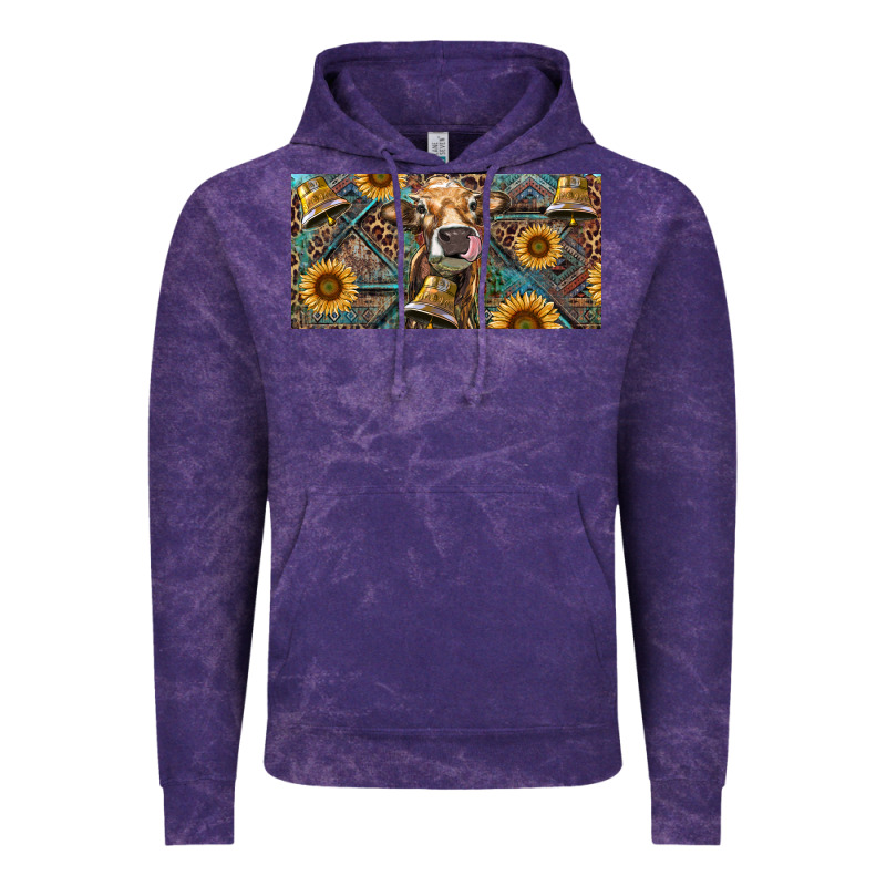 Cow With Aztec Leopard And Sunflower Vintage Hoodie by RanaPortraitStore | Teevron