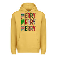 Antique Gold Merry Merry Merry Christmas Premium Hoodie - BundleAndBundleShop