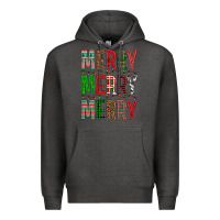 Charcoal Heather Merry Merry Merry Christmas Premium Hoodie - BundleAndBundleShop