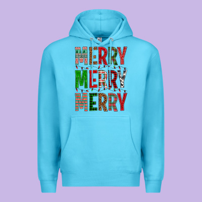 Merry Merry Merry Christmas Premium Hoodie Designed By Bundleandbundleshop