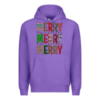 Purple Merry Merry Merry Christmas Premium Hoodie - BundleAndBundleShop