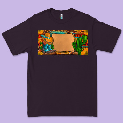 Custom Cowboy Boots Aztec Sunflowers Leopard License Plate Premium Tee Designed By Artiststas