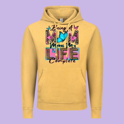 Being A Mom Makes My Life Complete Vintage Hoodie Designed By Zillion Design Studio