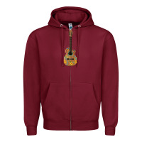 Burgundy mexican guitar Zipper Hoodie - Artiststas
