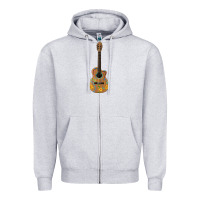 Heather Grey mexican guitar Zipper Hoodie - Artiststas
