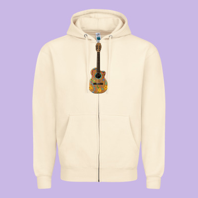 Mexican Guitar Zipper Hoodie Designed By Artiststas