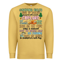 Antique Gold camping rules Premium Sweatshirt - MaliasSmallBusiness