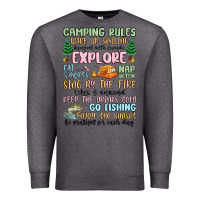 Charcoal Heather camping rules Premium Sweatshirt - MaliasSmallBusiness
